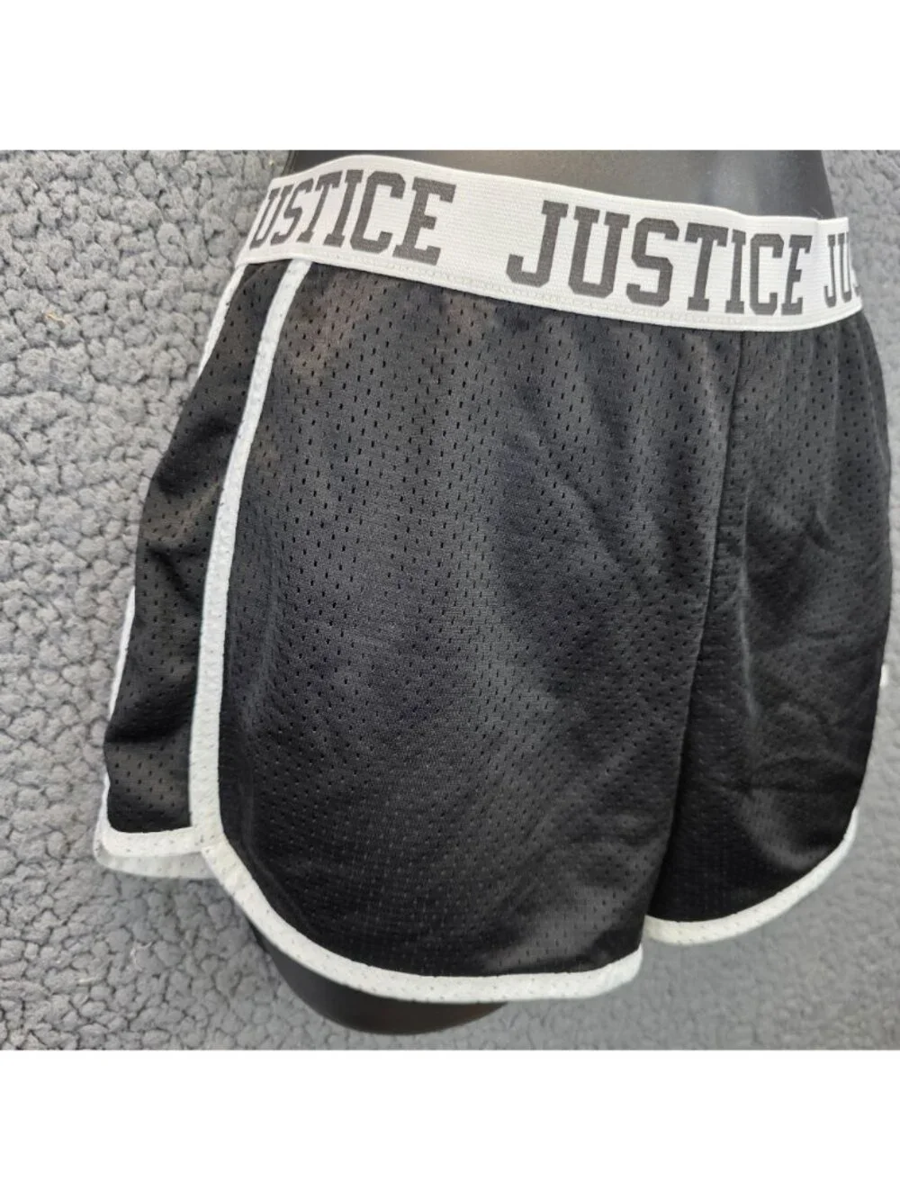 Justice Active Mesh Shorts Girls 14-16 Black Sporty Tween Streetwear Athletic